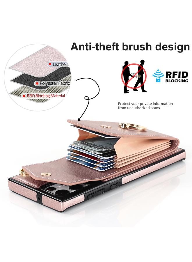 S-TOP Case For Samsung Galaxy S23 Ultra 5G Ring Holder RFID Card Slot Phone Case - Image 5