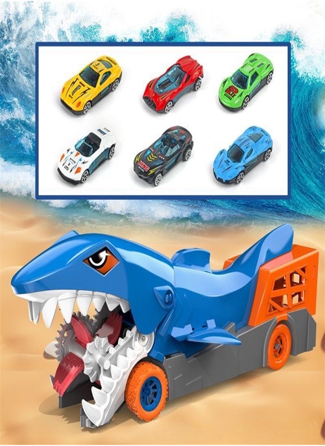 Shark Chomp Transporter Playset with 6 Car for Kids  - Image 2