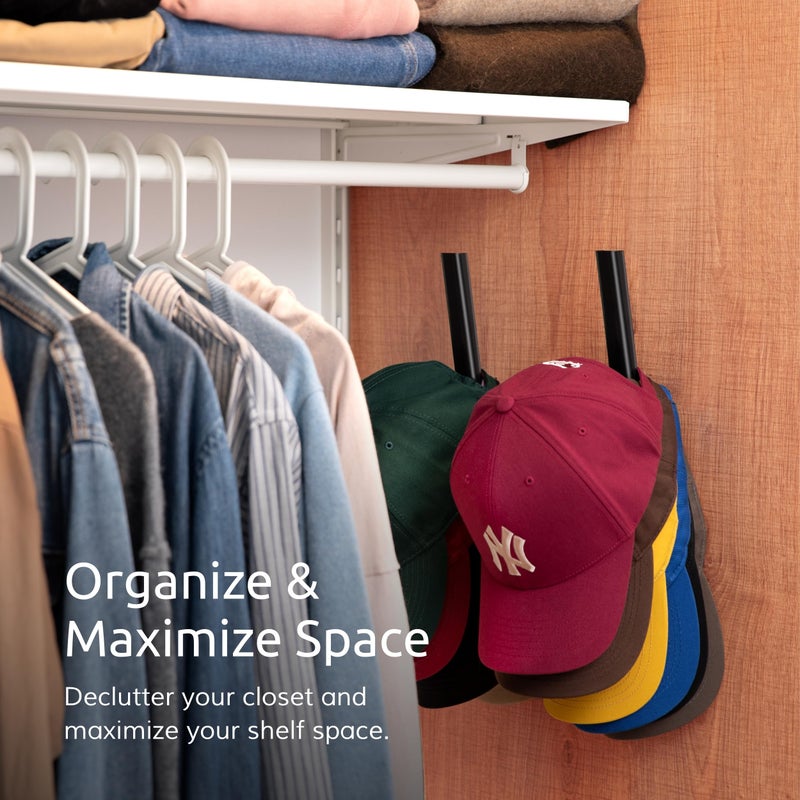 Ozueccr Hat Hook for Baseball Caps â€“ Wall Mounted Vertical Hat Holder, Multi-Purpose Wall Hook, Closet Cap Organizer, Sturdy Compact, Easy to Install - Image 2