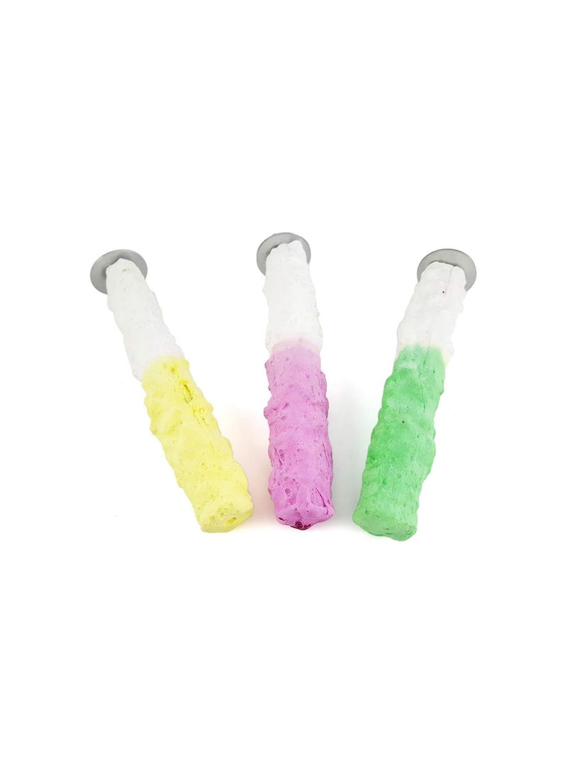 GGOOT Parrot Stand Stick- 1pc Stand Creative Parrot Calcium Stone Durable Bird Training Stand Stand Bar Standing Stick Climbing Toy - Image 3