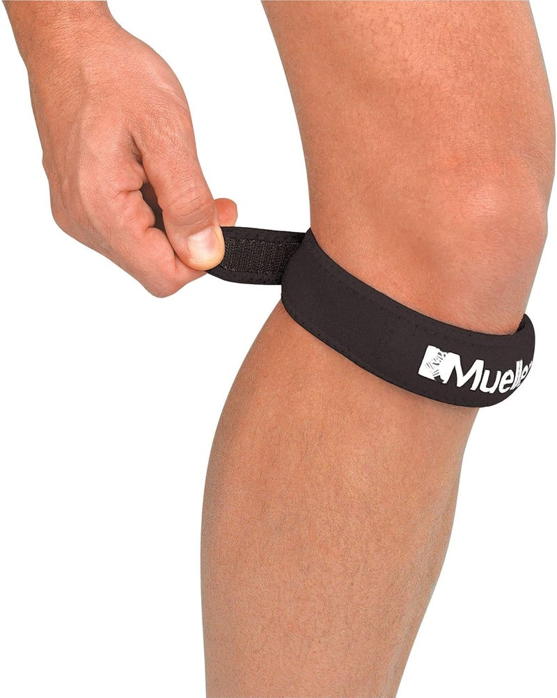 Mueller Jumpers Knee Strap For Running & Jumping | Adjustable Patellar Tendon Support Brace | Adult Knee Pain Relief | One Size Fits Most (25–55cm)  - Black - Image 1