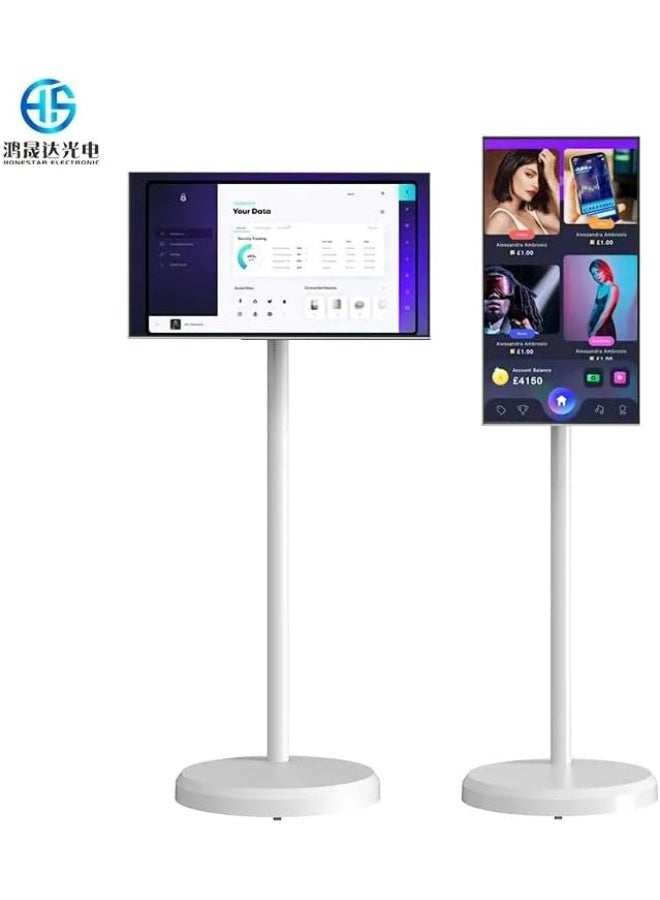 ✅ 24-Inch UHD 4K Portable Smart Touch TV Monitor with Built-in Battery, Rotating Floor Stand, Incell LCD Screen, Play Store, and Full Mobility – Home & Outdoor Use  - Image 2