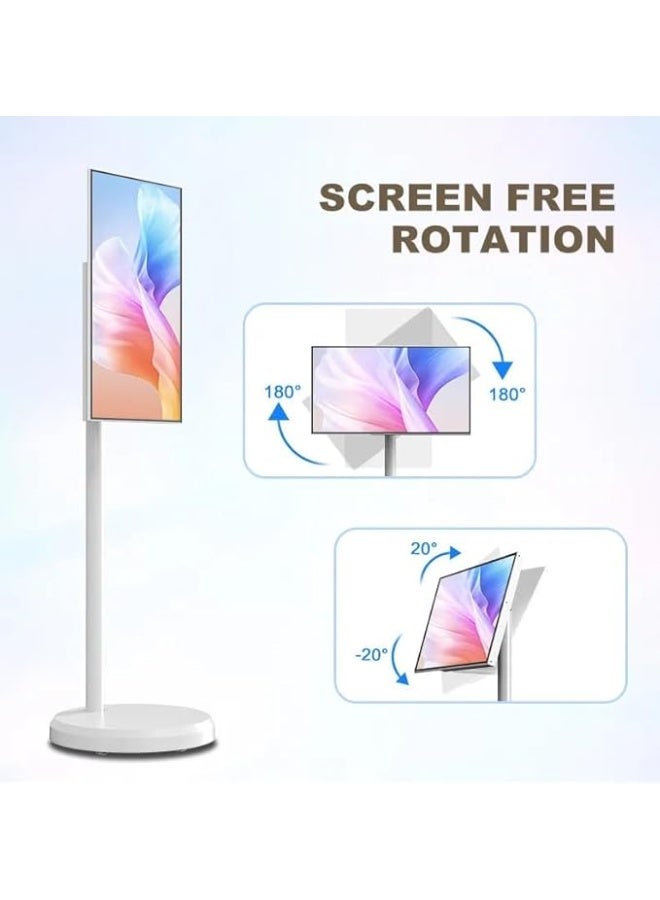 ✅ 24-Inch UHD 4K Portable Smart Touch TV Monitor with Built-in Battery, Rotating Floor Stand, Incell LCD Screen, Play Store, and Full Mobility – Home & Outdoor Use  - Image 3