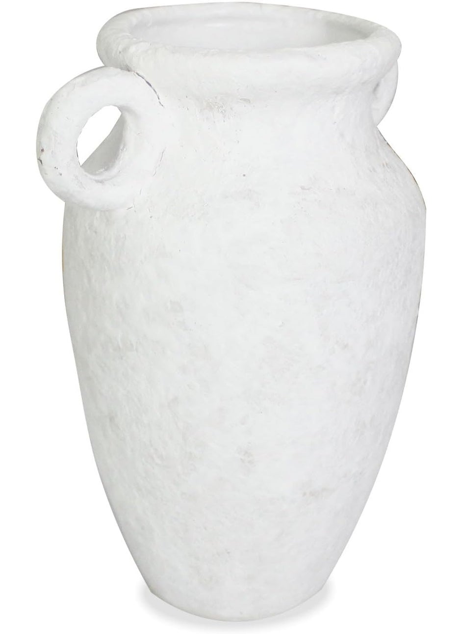 roro roro Handmade Rustic IvoryWhite Prunus Ceramic Vase with Ear Handles 75Inch Tall  Perfect for Home Dcor Flower Arrangements and Centerpieces  - Image 2