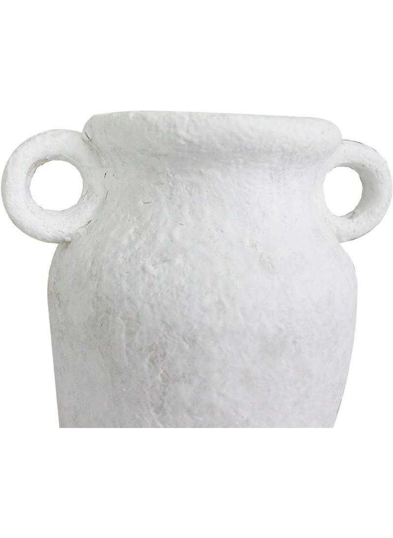 roro roro Handmade Rustic IvoryWhite Prunus Ceramic Vase with Ear Handles 75Inch Tall  Perfect for Home Dcor Flower Arrangements and Centerpieces  - Image 4