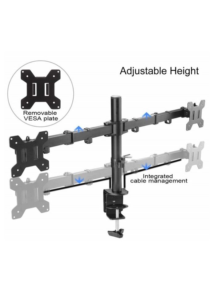 oem Dual Computer Monitor Arm Flexible Desk Mount Monitor Bracket Stand Black - Image 2