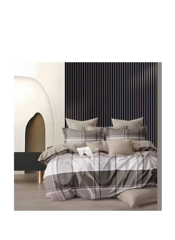 Generic 4-Piece Single Size Duvet Cover Set – cotton Bedding Set with Duvet Cover, Fitted Sheet, and 2 Pillowcases -160x210cm 