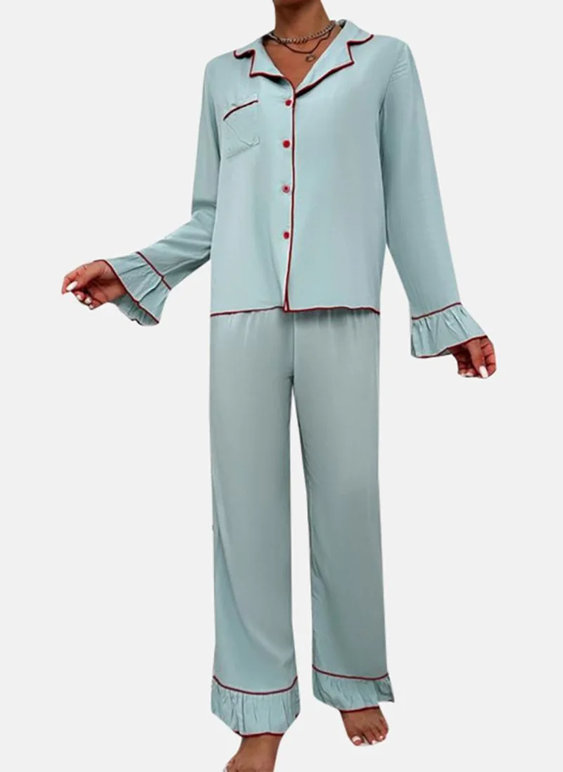 يونيكي Blue Solid Pyjamas & Shirt