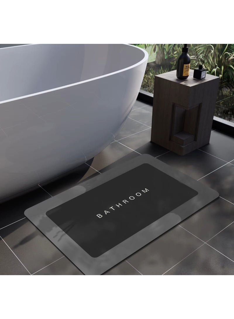 bathroom mat, bathroom and home mat, quick-drying foam, waterproof doormat for home, kitchen and bathroom, oval design (indirect shape)