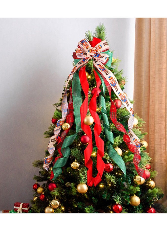 Generic Christmas Bow Decoration Ribbon Extra Large Christmas Tree Top Bow Christmas Tree Holiday Decoration(1pcs)  - Image 5