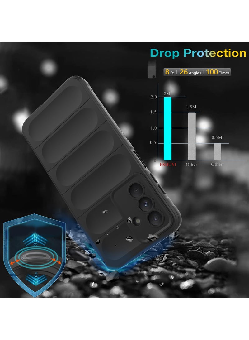جراب خلفي من السيليكون عالي الحماية متوافق مع هاتف Samsung Galaxy A26 Magic Shield مقاوم للصدمات مع حماية للكاميرا (أسود) - Image 3