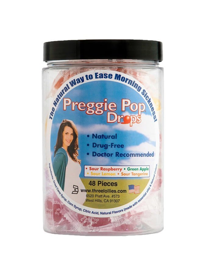 Preggie Pop Drops Morning Sickness Relief for Pregnant Women. Assorted Yummy Candy Drops for Pregnancy. 48 Count  - Image 1