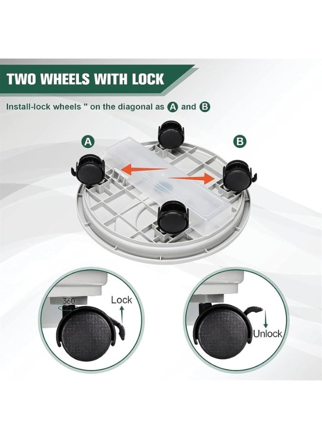 LAMAY SHOP 3 PCS 14 inch Plant Caddy with 4 Wheels and Drainage Tray,Round Flower Pot Mover,Garden Rolling Plant Stand,Plant Pallet Dolly for Heavy Duty Planter,Loading Capacity 88Lbs - Image 5