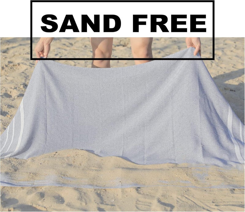 Antfuny 2 Packs Cotton Turkish Beach Towels Quick Dry Sand Free Oversized Bath Pool Swim Towel Large Extra Xl Big Blanket Adult Travel Essentials Cruise Accessories Must Haves Clearance Vacation Stuff - Image 4