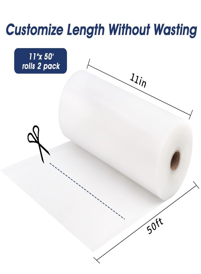 Deefre Vacuum Sealer Bags 2 Rolls 11"x50' Commercial Grade Food Saver Bags for Seal a Meal, BPA Free, Heavy Duty, Great for vac Storage, Meal Prep or Sous Vide - Image 2