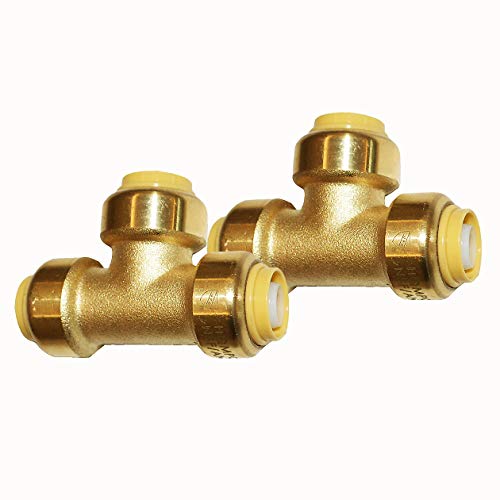 HQMPC Pex fitting 3/4" Push Fit Plumbing Tee, Pex Fititng Push-to-Connect Plumbing Fittings, PEX, CPVC, No Pb (2PCS, 3/4 Inch) - Image 1