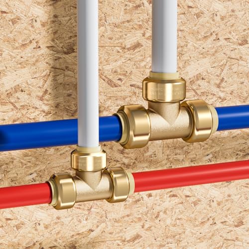 HQMPC Pex fitting 3/4" Push Fit Plumbing Tee, Pex Fititng Push-to-Connect Plumbing Fittings, PEX, CPVC, No Pb (2PCS, 3/4 Inch) - Image 2