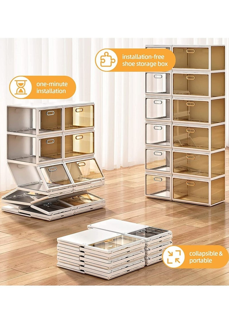 RollsTimi  4 Layers Folding Shoe Box Sets, Stackable, Large Capacity Suitable For Most Shoes - Image 3
