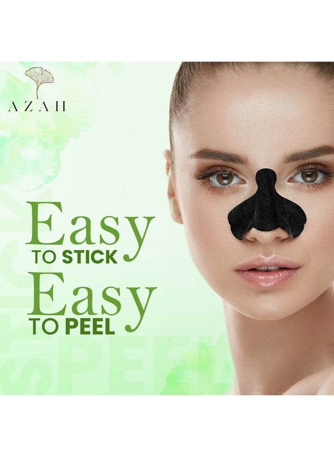 AZAH - Ultra Deep Cleansing Nose Strips For Blackhead Removal | With Aloe Vera & Activated Charcoal | Unclog Pores, Removes Whiteheads, Excess Oil & Dirt| | Extended Design | Pack Of 10 - Image 1