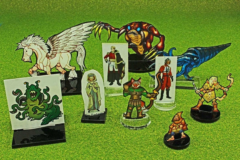 LITKO Paper Miniature Bases | Round | Circle | Slotted Paper Figure Holder | Compatible with Dungeons and Dragons | Game Card Stands (3mm Black Acrylic, 20mm) - Image 3