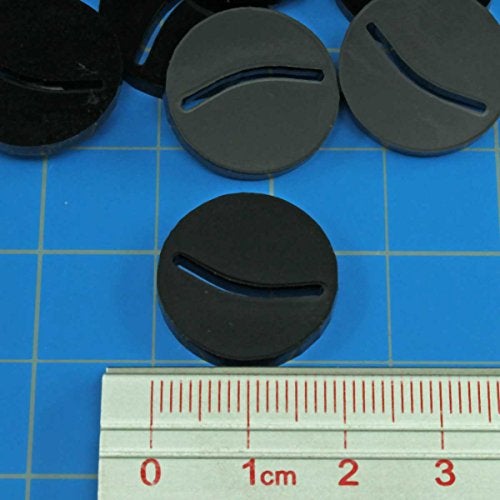 LITKO Paper Miniature Bases | Round | Circle | Slotted Paper Figure Holder | Compatible with Dungeons and Dragons | Game Card Stands (3mm Black Acrylic, 20mm) - Image 2