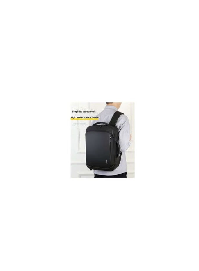 15.6 Inch Waterproof Multifunctional Laptop Backpack with External USB Port Black - Image 2