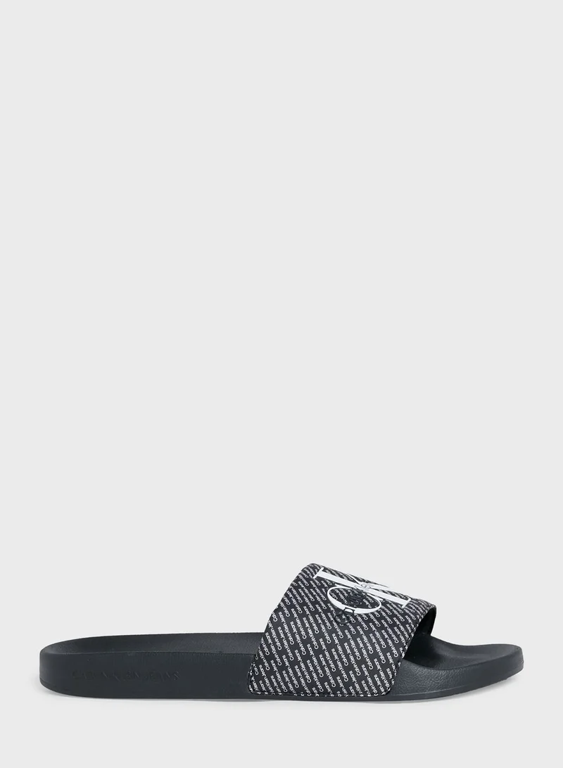Calvin Klein Jeans Logo Aop Slides