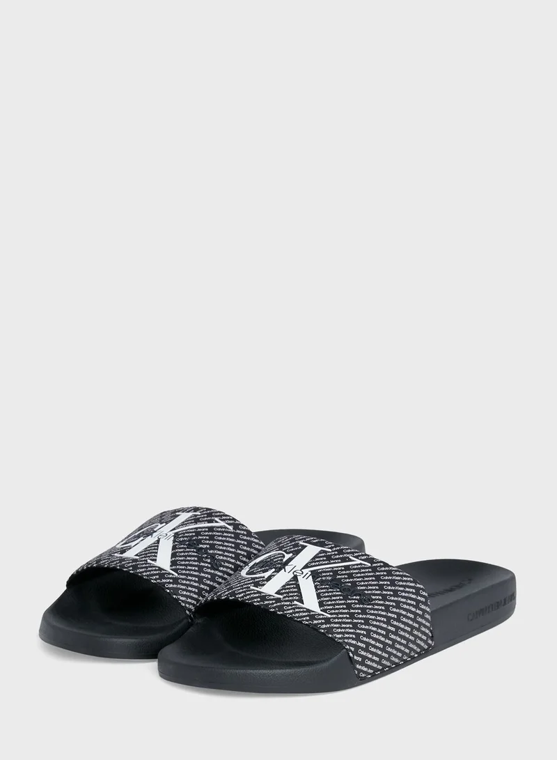 Calvin Klein Jeans Logo Aop Slides