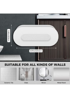 Excefore Hair Dryer Holder, Bathroom Organization, Hair Tool Organizer Wall Mount, Tray Stand Storage Bathroom Vanity Countertop with 3 Holes, White  - Image 5