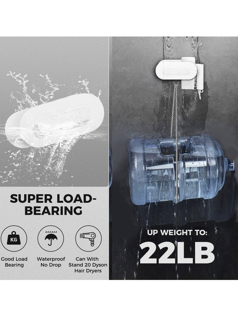 Excefore Hair Dryer Holder, Bathroom Organization, Hair Tool Organizer Wall Mount, Tray Stand Storage Bathroom Vanity Countertop with 3 Holes, White - Image 3