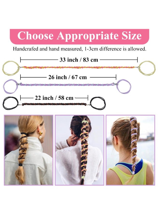 TBUKEOM 3 Packs Colorful Elastic Spiral Hair Ties for Women Girls No Damage Ponytail Holders for Fine Thin Long Curly Hair Stretchy Braided Hair Bands for Sports 22 Inch 26 Inch 33 Inch - Image 4