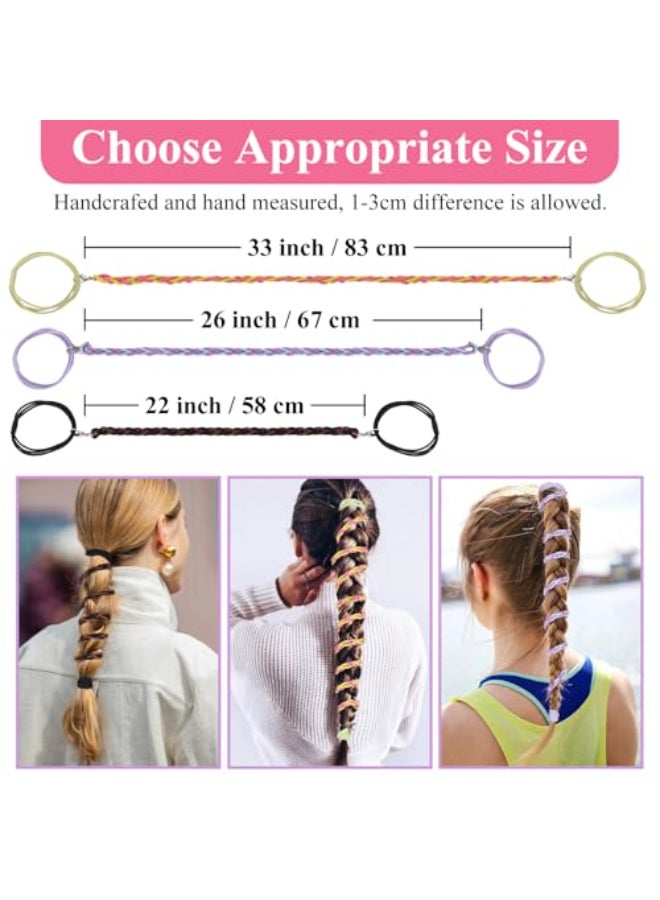 TBUKEOM 3 Packs Colorful Elastic Spiral Hair Ties for Women Girls No Damage Ponytail Holders for Fine Thin Long Curly Hair Stretchy Braided Hair Bands for Sports 22 Inch 26 Inch 33 Inch - Image 3