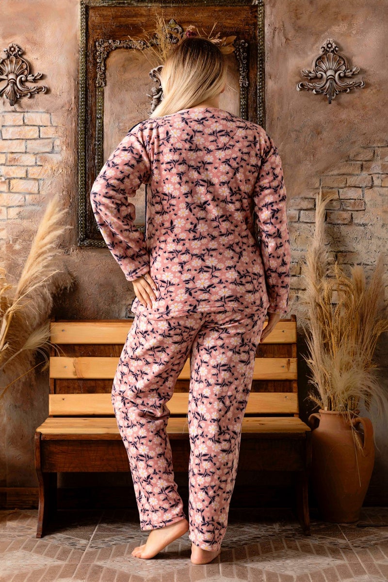 Nisanca Large Size Plush Polar Pajama Set - Winter  - Image 3