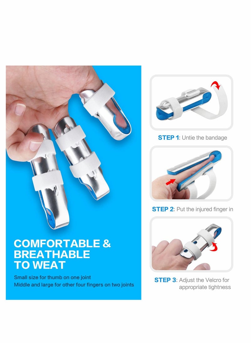 NIBEMINENT Finger Splint, 3 Size Aluminum Splints, Metal Support - Image 3