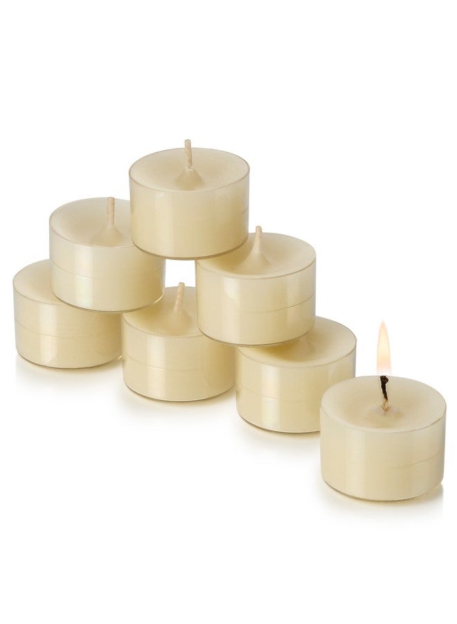 PARNOO 100% Natural White Beeswax Tealight Candles in Clear Plastic Cups, 4 Hours Burn time - Pack of 24 - Image 2