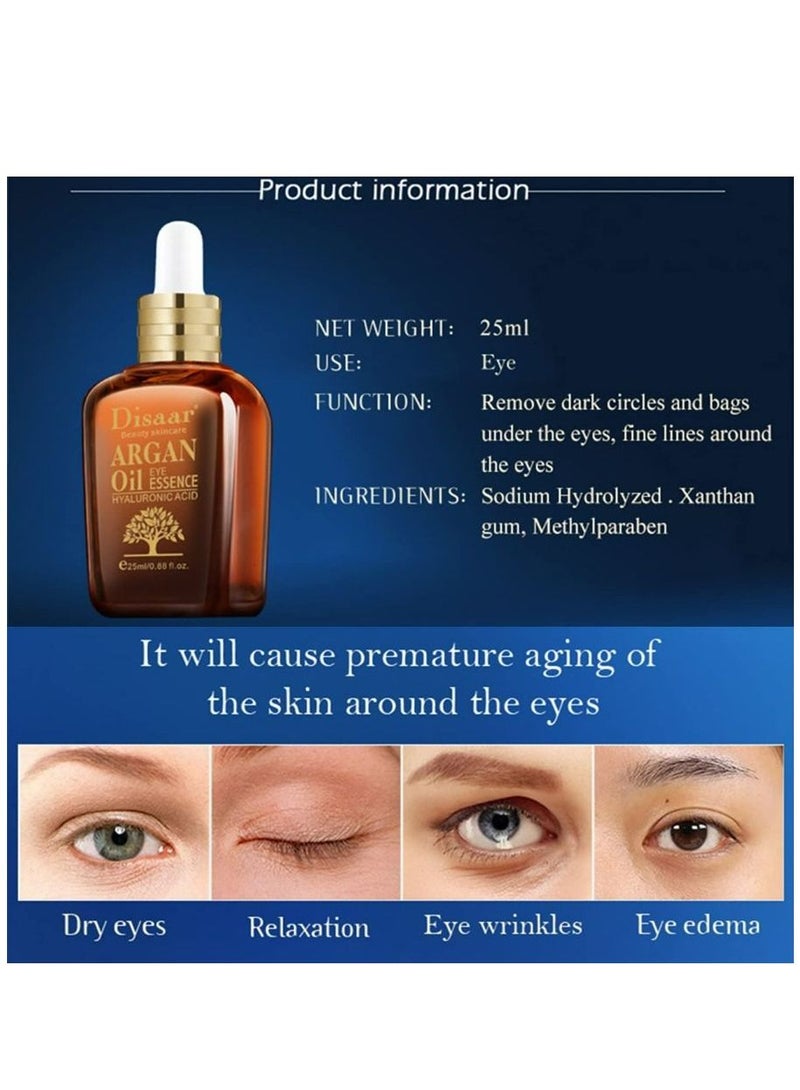 Disaar Argan Oil Eye Essence Hyaluronic Acid Anti-Wrinkle Anti-Aging Remove Eyes Pouch 25 ml - Image 4