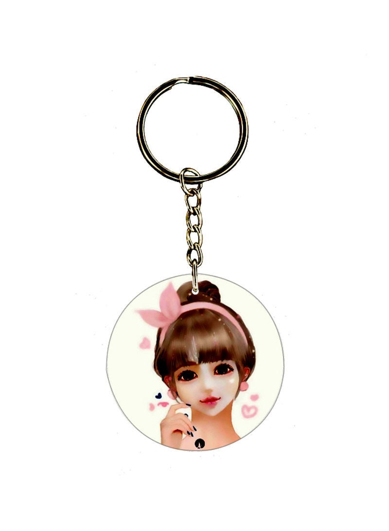 RKN Single Sided Animie Girl Printed Keychain