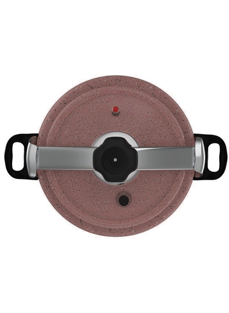 ال سي Different Sizesلترات طنجرة قدر ضغط جرانيت عالية الأمان من الالمنيوم متوفر بسعة 3 لتر/5 لتر/7 لتر/9 لتر/11 لتر/15 لتر وردي غامق (بني) - Image 5