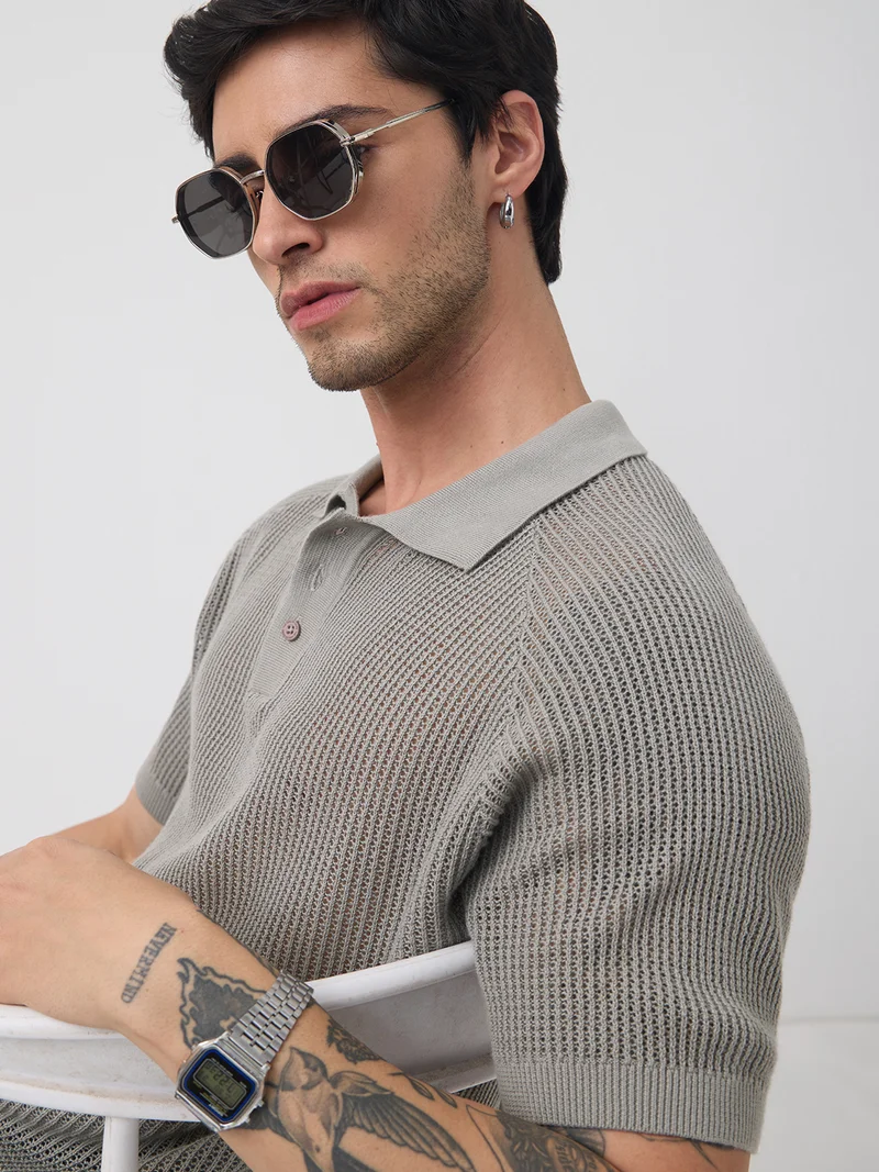 The Souled Store Open Knit: Slate