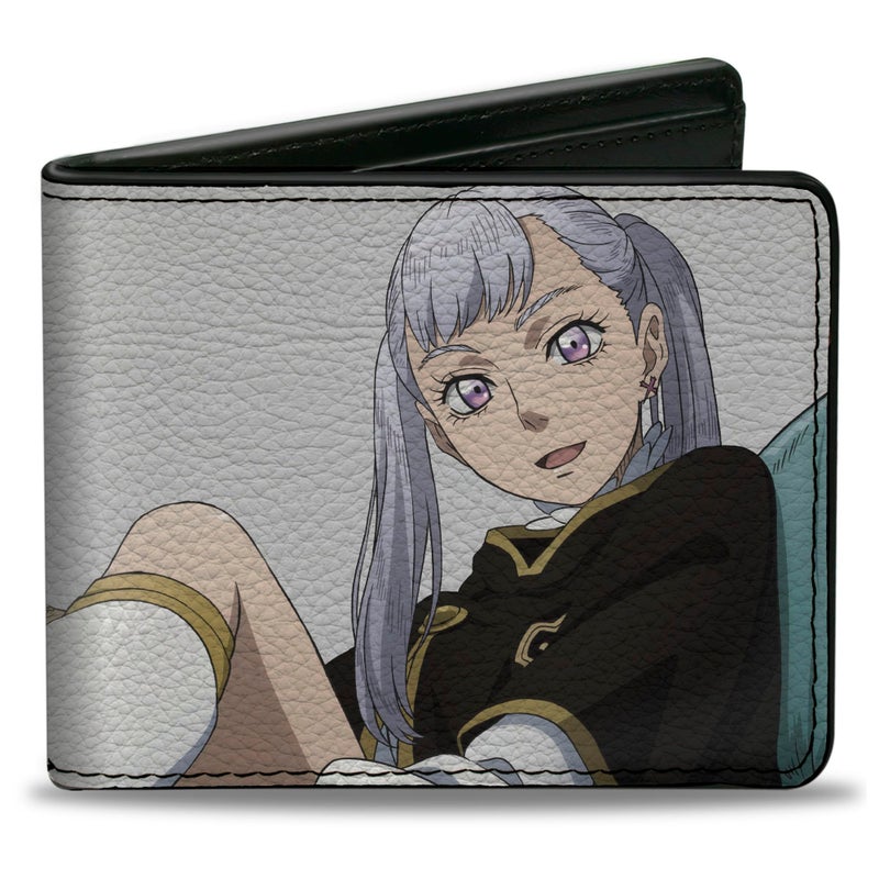 Buckle Down BuckleDown Crunchyroll Wallet Bifold Black Clover Asta Yami and Noelle Group Pose Gray Vegan Leather - Image 2