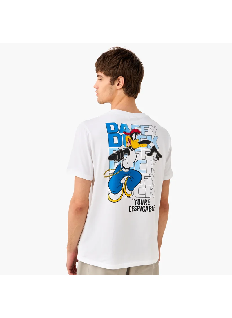SP Characters Daffy Duck Print T-shirt with Crew Neck