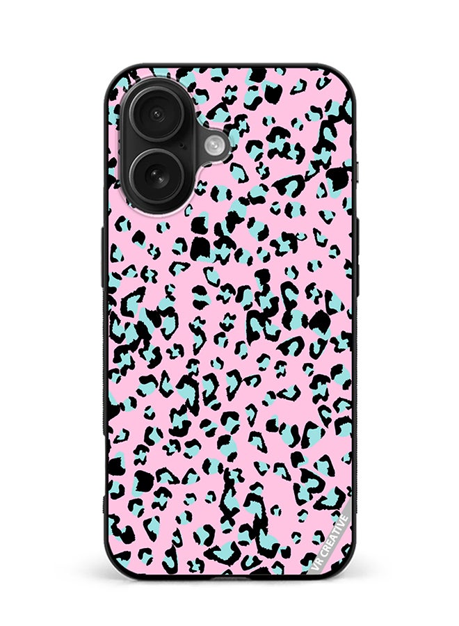 Protective Case Cover For Apple iPhone 16 Plus Pink Leopard Print Animal Skin Pattern Vector Illustration Design Multicolour