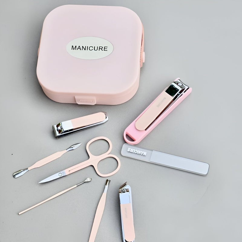 Simois 8 in 1 Nail Clipper Set – Professional Manicure & Pedicure Kit for Men & Women Portable Nail Clippers Set Stainless Steel Fingernail Cutter Personal Grooming Kits, Nail Care Tools Comes with Storage Box, Suitable for Men and Women Ideal for Nail Art & Foot Care, Portable Nail Clippers (Pack of 1, Pink) (8 Pcs) - Image 4