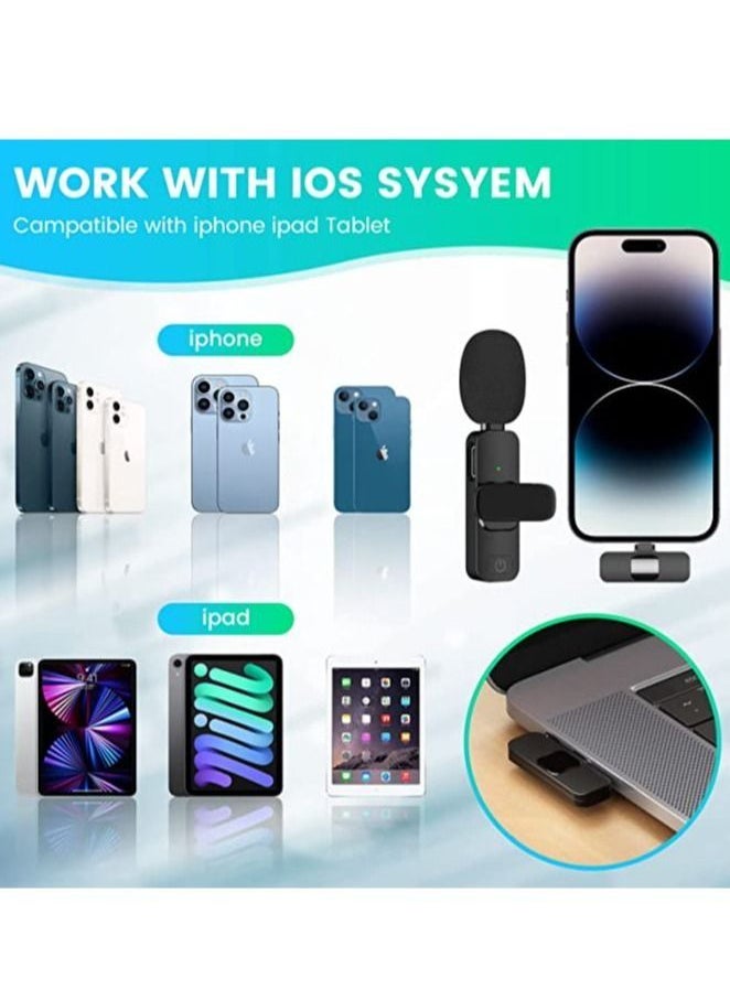 Generic - 2 Pack Wireless Microphone for iPhone iPad Mini iPhone Video Recording YouTube Interview TikTok Vlog - Image 1
