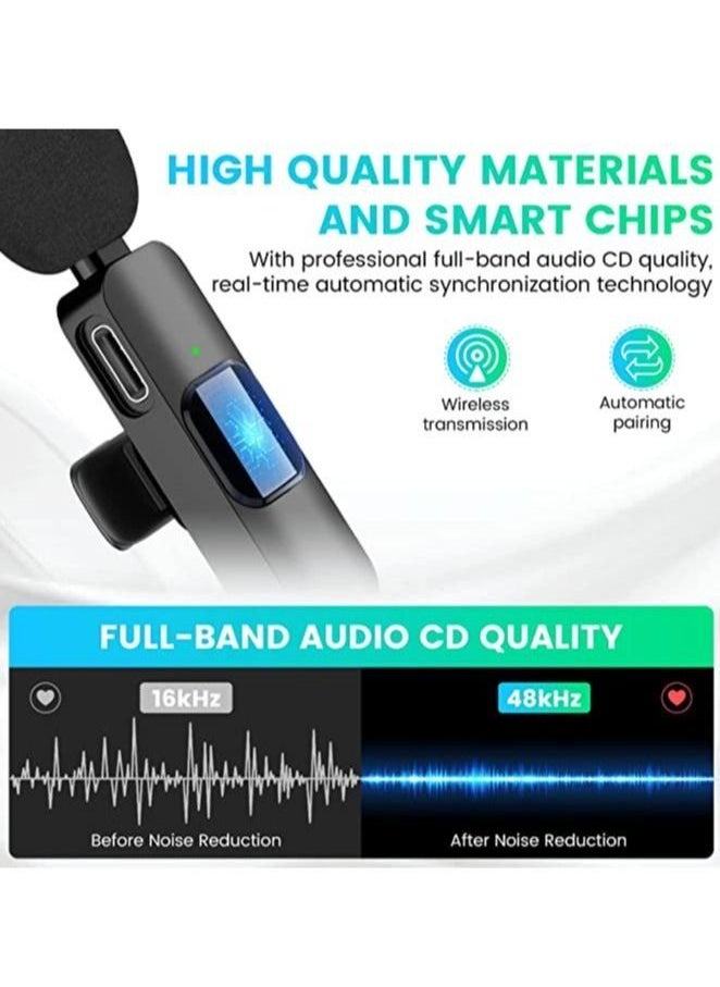 Generic - 2 Pack Wireless Microphone for iPhone iPad Mini iPhone Video Recording YouTube Interview TikTok Vlog - Image 1