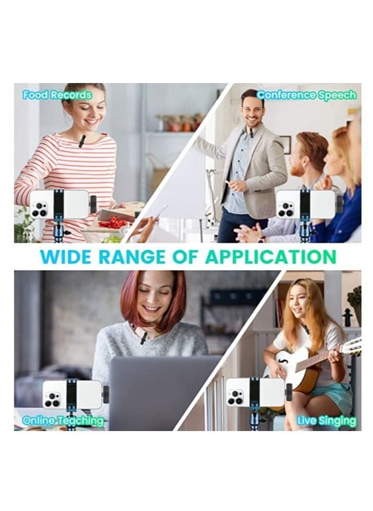 Generic - 2 Pack Wireless Microphone for iPhone iPad Mini iPhone Video Recording YouTube Interview TikTok Vlog - Image 1