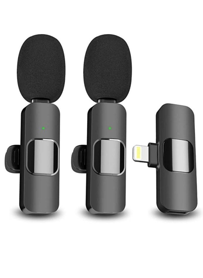 Generic - 2 Pack Wireless Microphone for iPhone iPad Mini iPhone Video Recording YouTube Interview TikTok Vlog - Image 1