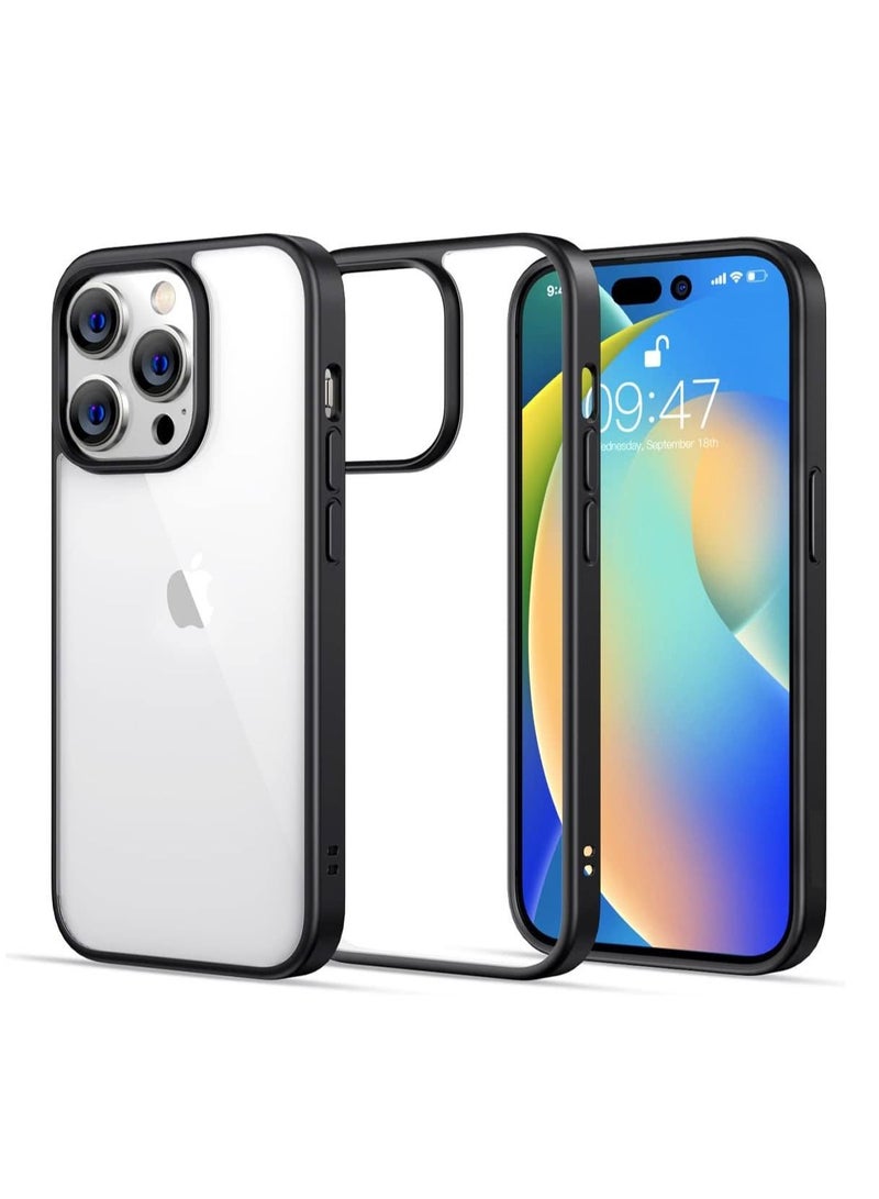 روك بو اي فون 14 برو ماكس القضية 6.7 بوصة صفراء العسكرية ، من الصعب مقاومة للانفجار مرة أخرى ، الترا رقيقة كريستال القضية المضادة للسقوط والصدمة واقية من الصفر - Image 1