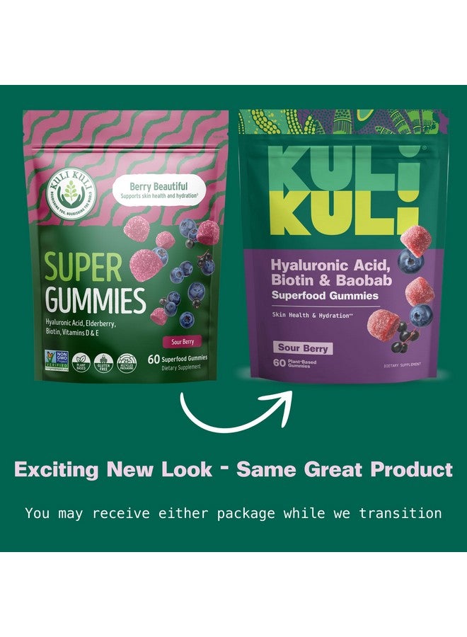 Kuli Kuli Super Gummies - Skin Supplements with Baobab, Elderberry, and Biotin - Helps Support Skin Health - 60 Non-GMO, Gluten-Free Gummies - Image 2