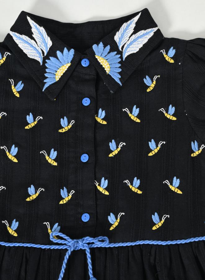 BELLA MODA Embroidered Cotton Dress - Image 4